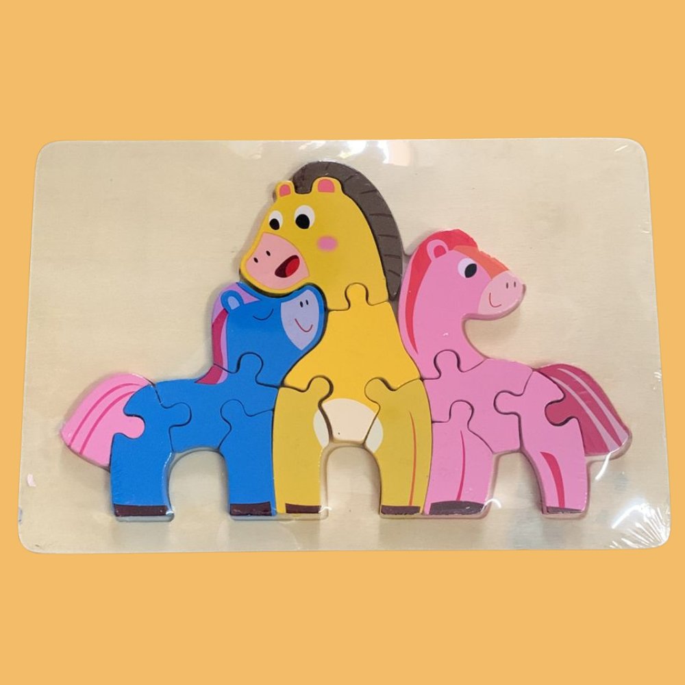 Wooden Animal Family Puzzle Board - MyLittleTales