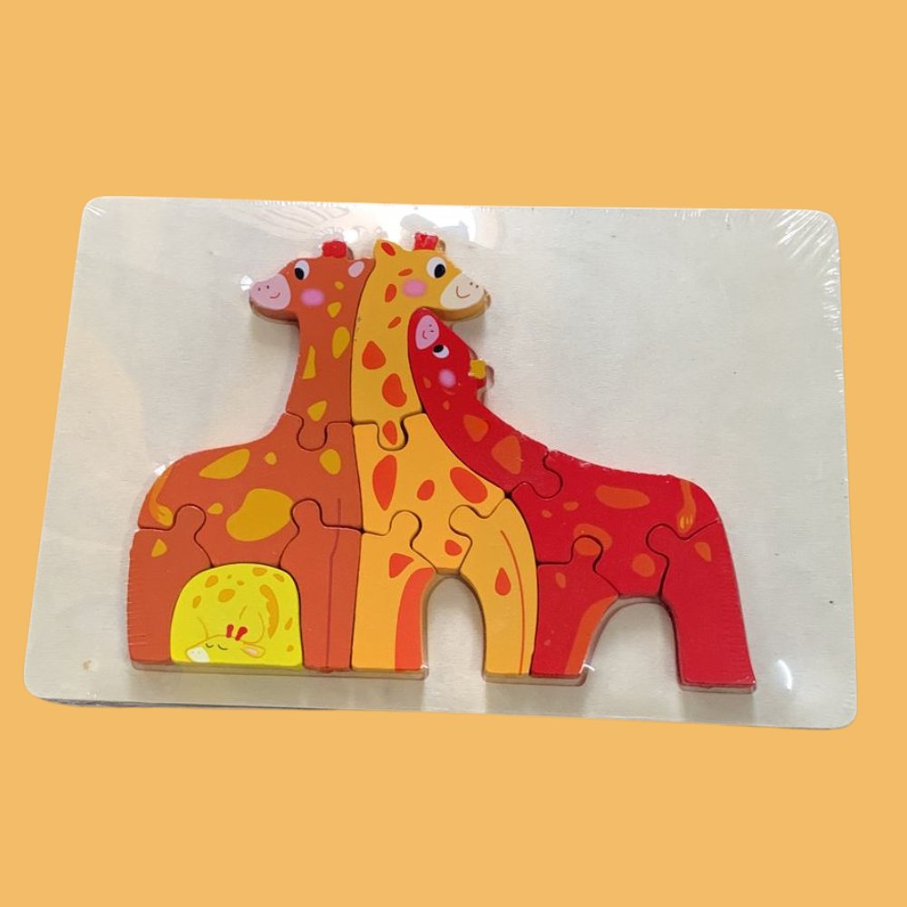 Wooden Animal Family Puzzle Board - MyLittleTales
