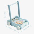 Wooden Baby Walker with Blocks - Push Along Wagon for Babies with Wood Bricks - MyLittleTales