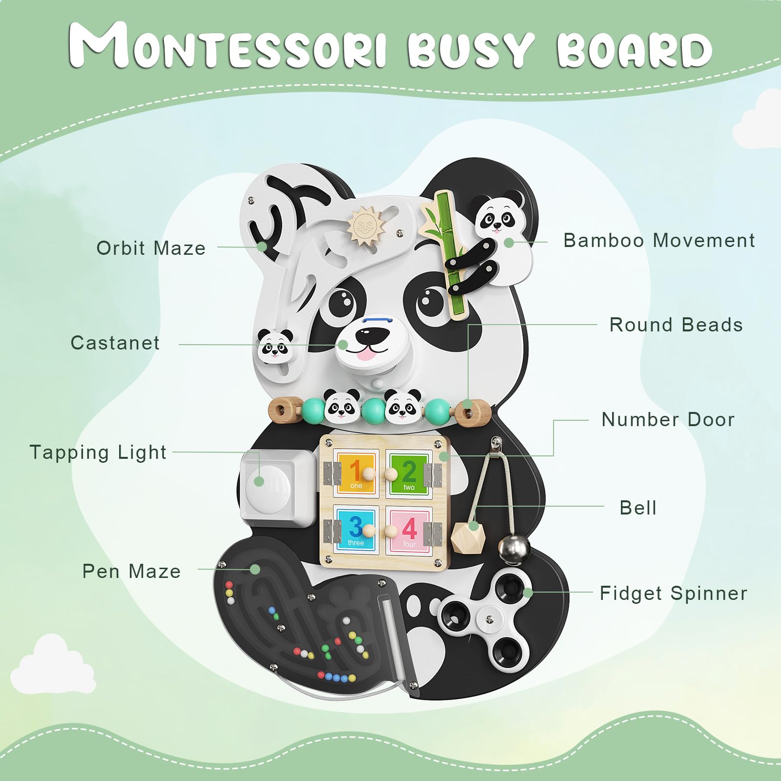 Wooden Bear Puzzle Busy Board – Montessori Lock & Learn Sensory Toy for Toddlers | Educational Gift for Kids - MyLittleTales