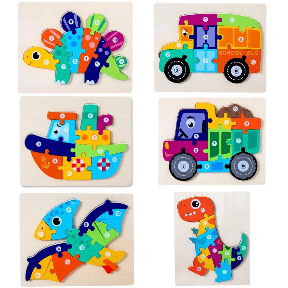 Wooden Board Animal Puzzle | Early Development Sensory Learning Educational Toys Wooden Puzzles - MyLittleTales