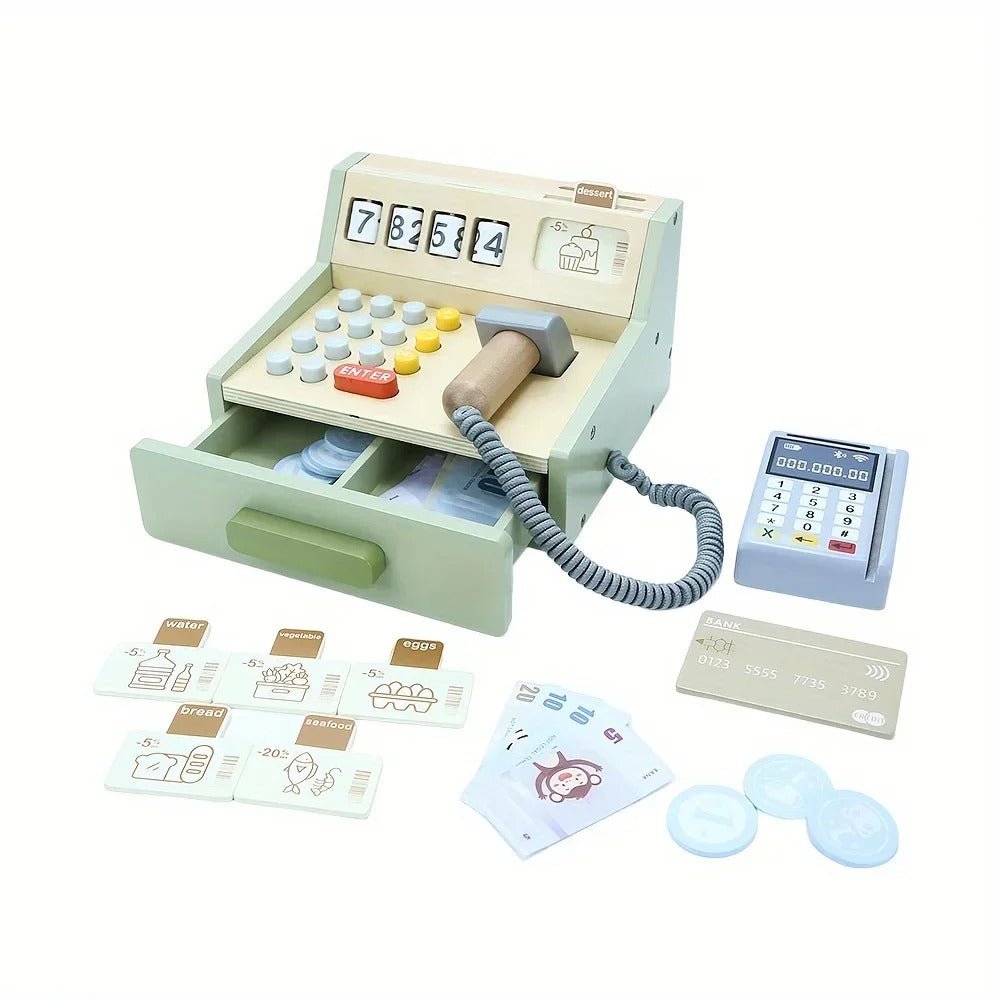 Wooden Cash register set Kids Role - Play Toys - MyLittleTales