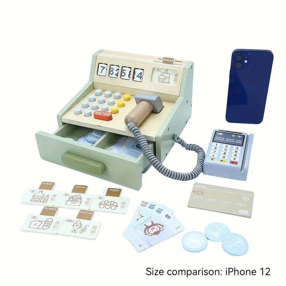 Wooden Cash register set Kids Role - Play Toys - MyLittleTales