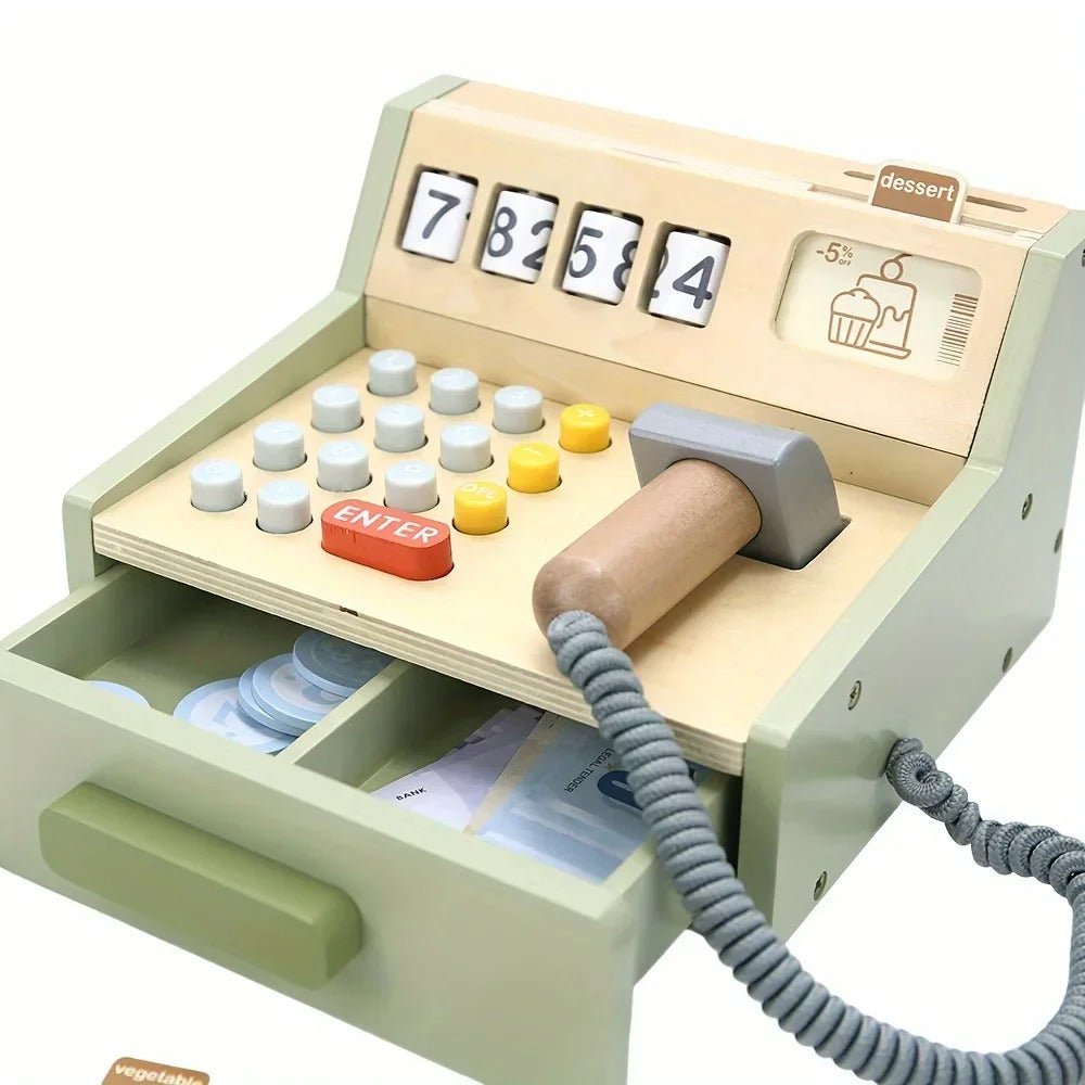 Wooden Cash register set Kids Role - Play Toys - MyLittleTales