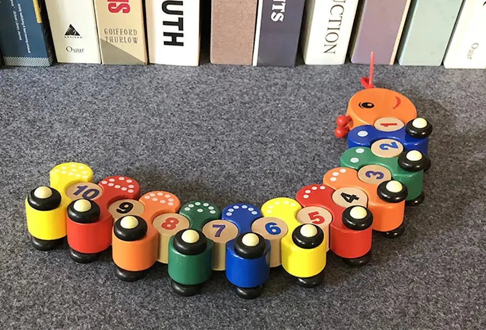 Wooden Caterpillar Train Toy – Lacing Toy - MyLittleTales