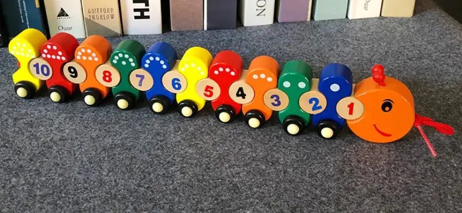 Wooden Caterpillar Train Toy – Lacing Toy - MyLittleTales