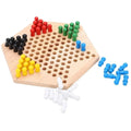 Wooden Checkers Hexagon Board With Wooden Marbles - MyLittleTales