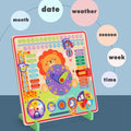 Wooden Clock Education Board Toys Multifunctional Learning Calendar Weather Season Time Teaching - MyLittleTales