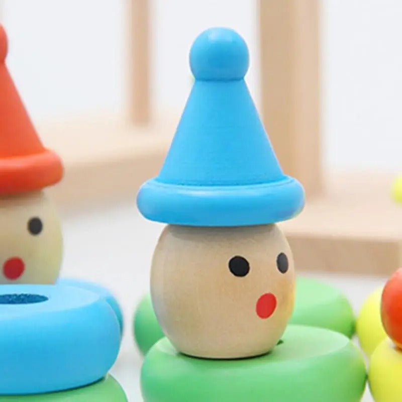 Wooden Clown Balance Tower Toys Blocks Toy - MyLittleTales