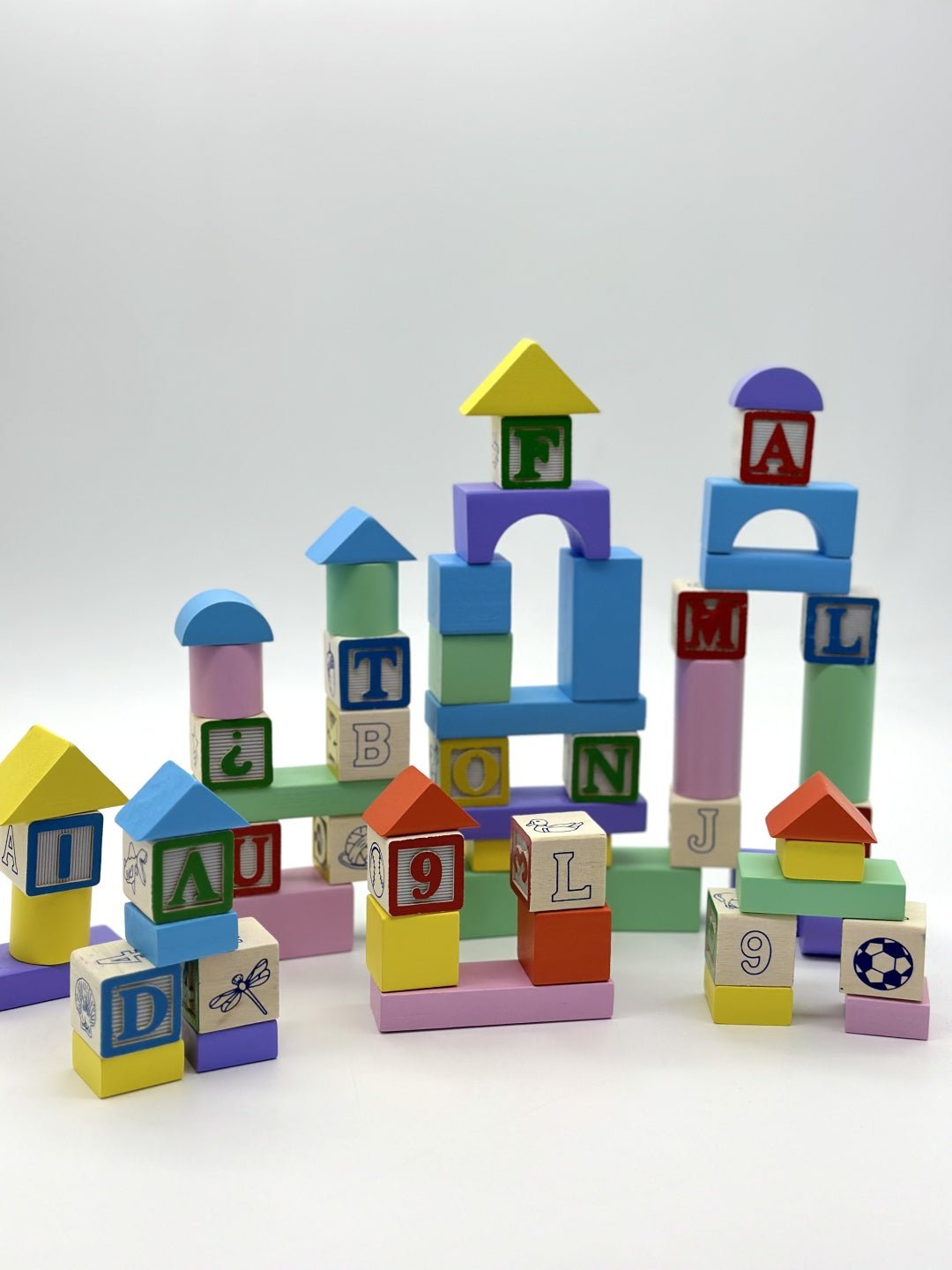 Wooden Cognitive Building Blocks - 60 pcs - MyLittleTales