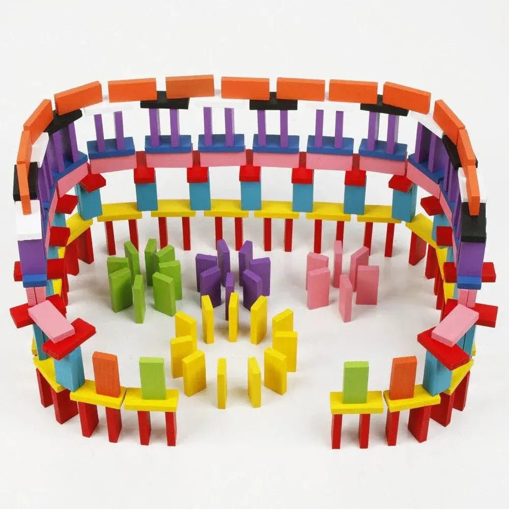 Wooden colorful Domino game with 100 pieces - MyLittleTales