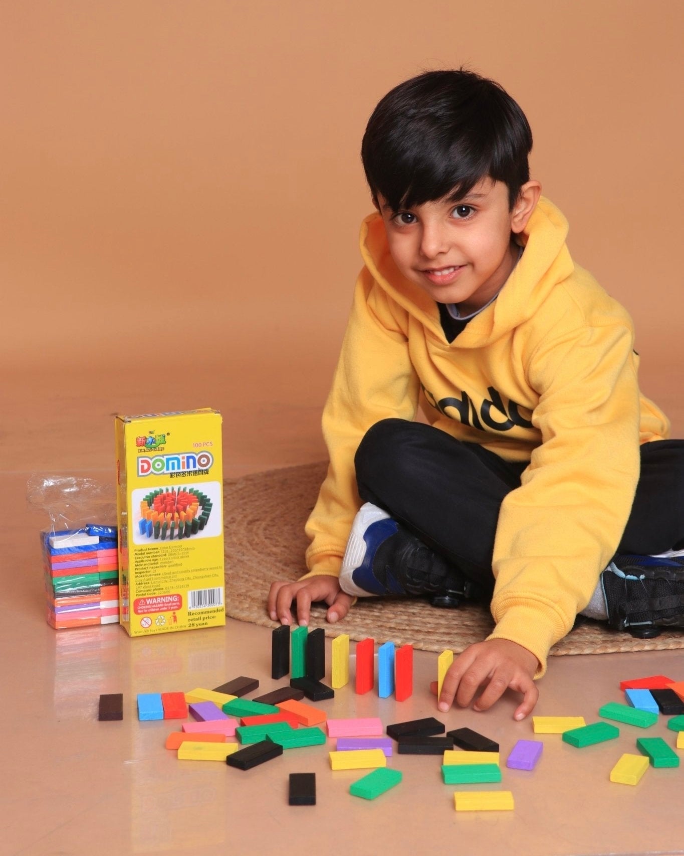 Wooden colorful Domino game with 100 pieces - MyLittleTales