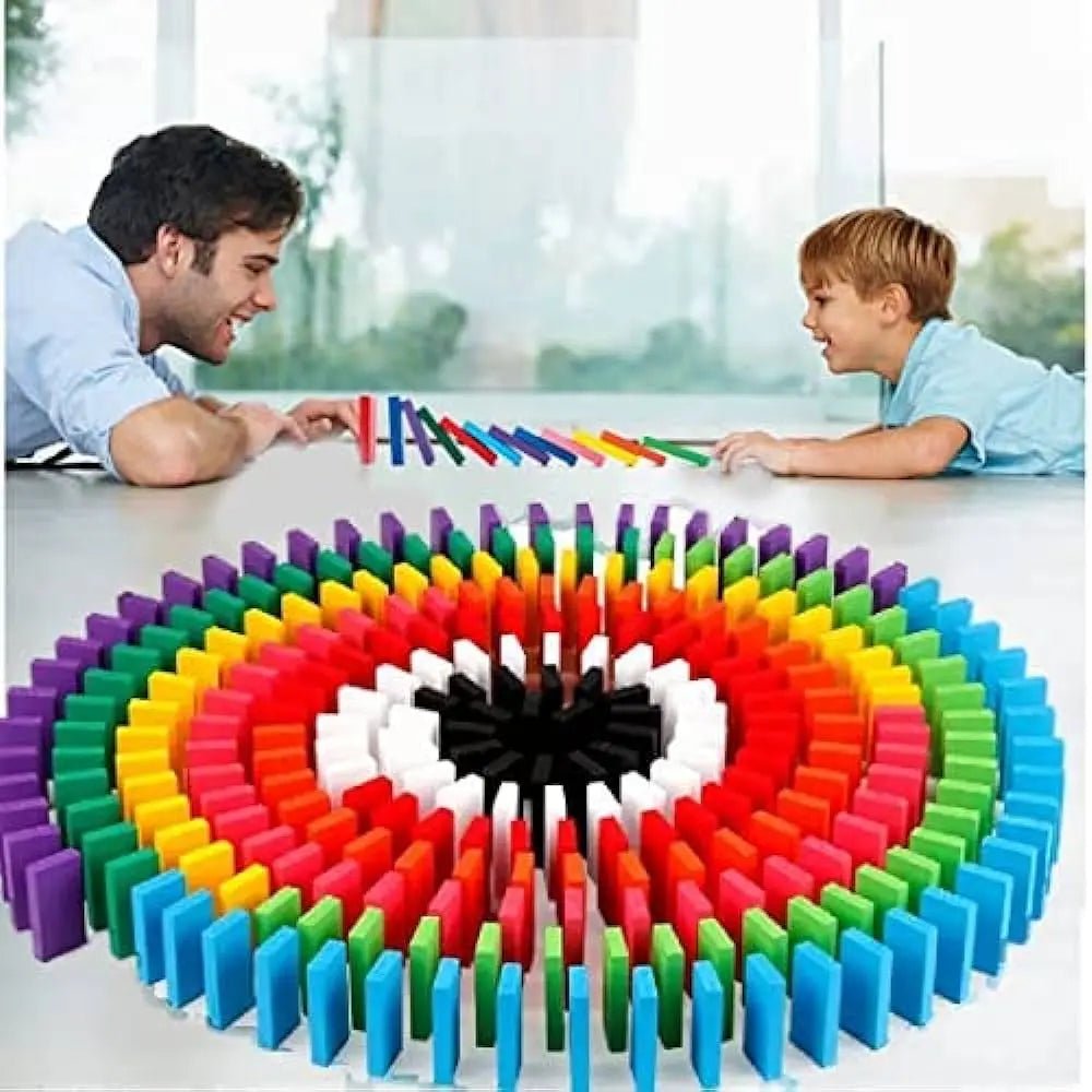 Wooden colorful Domino game with 100 pieces - MyLittleTales