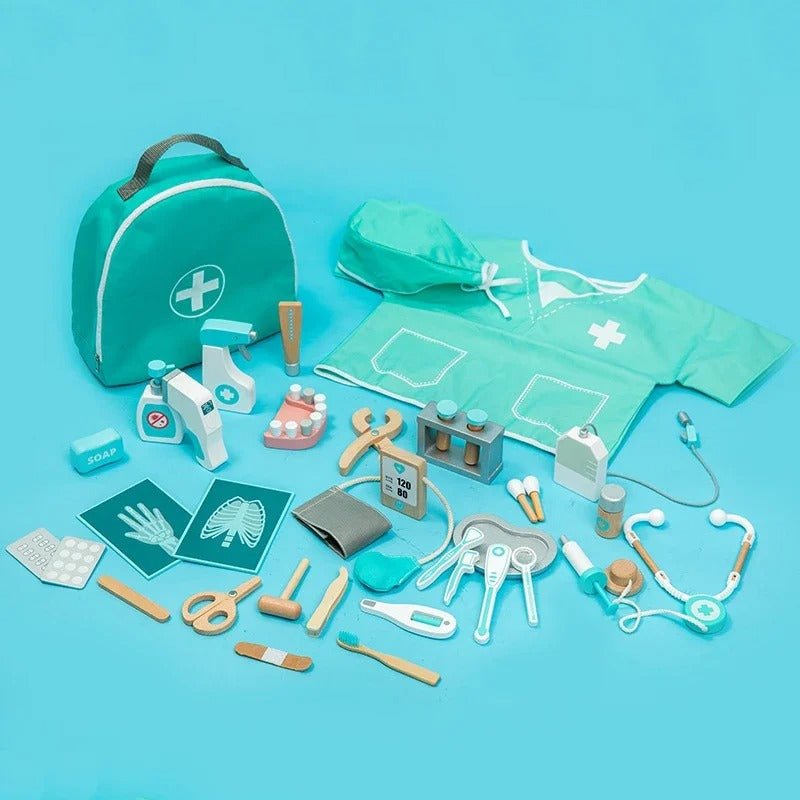 Wooden Deluxe Doctor Play Set - MyLittleTales