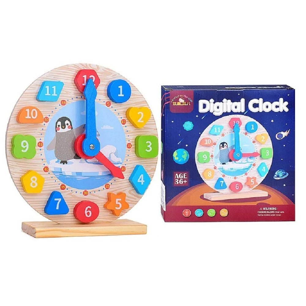 Wooden Digital Clock Learn Time and Clock - MyLittleTales