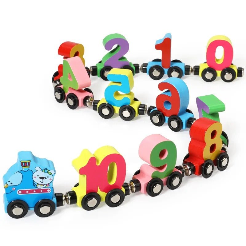 Wooden Digital Magnetic Number Train - MyLittleTales