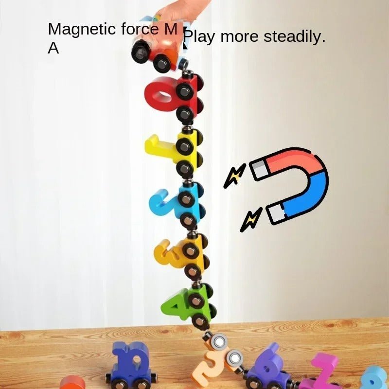 Wooden Digital Magnetic Number Train - MyLittleTales