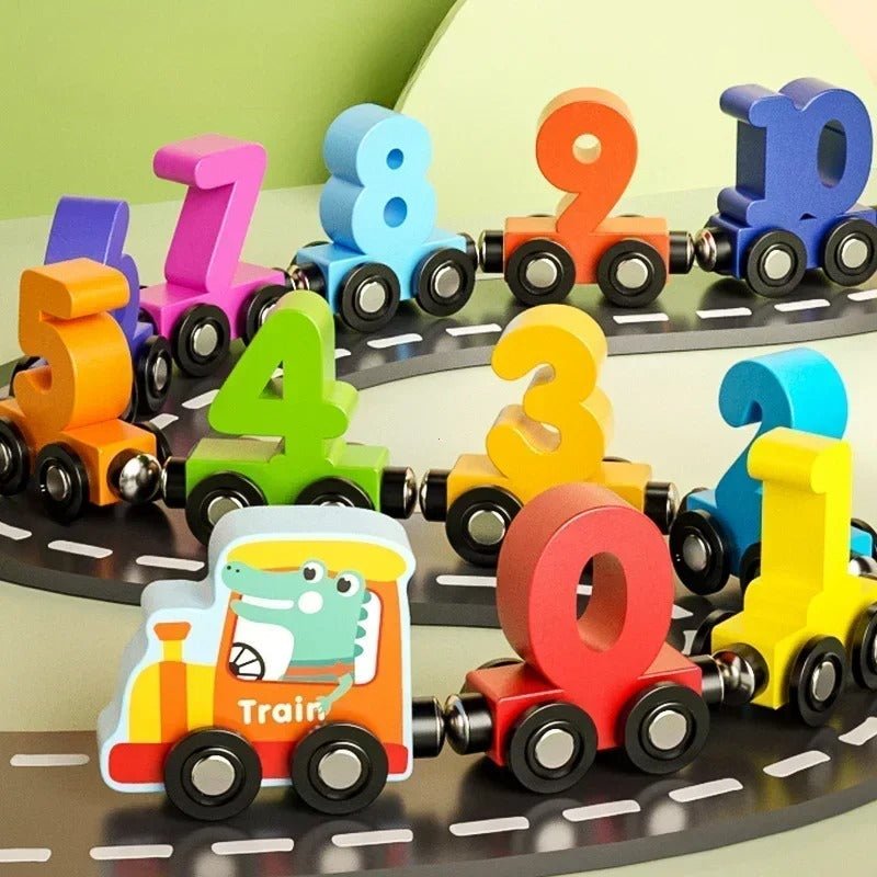 Wooden Digital Magnetic Number Train - MyLittleTales