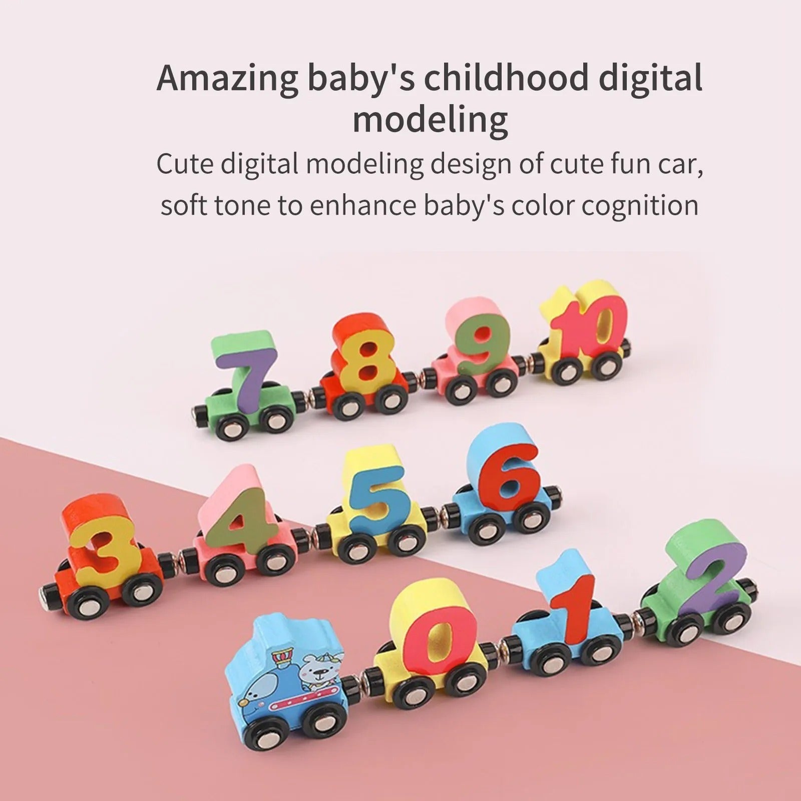 Wooden Digital Magnetic Number Train - MyLittleTales