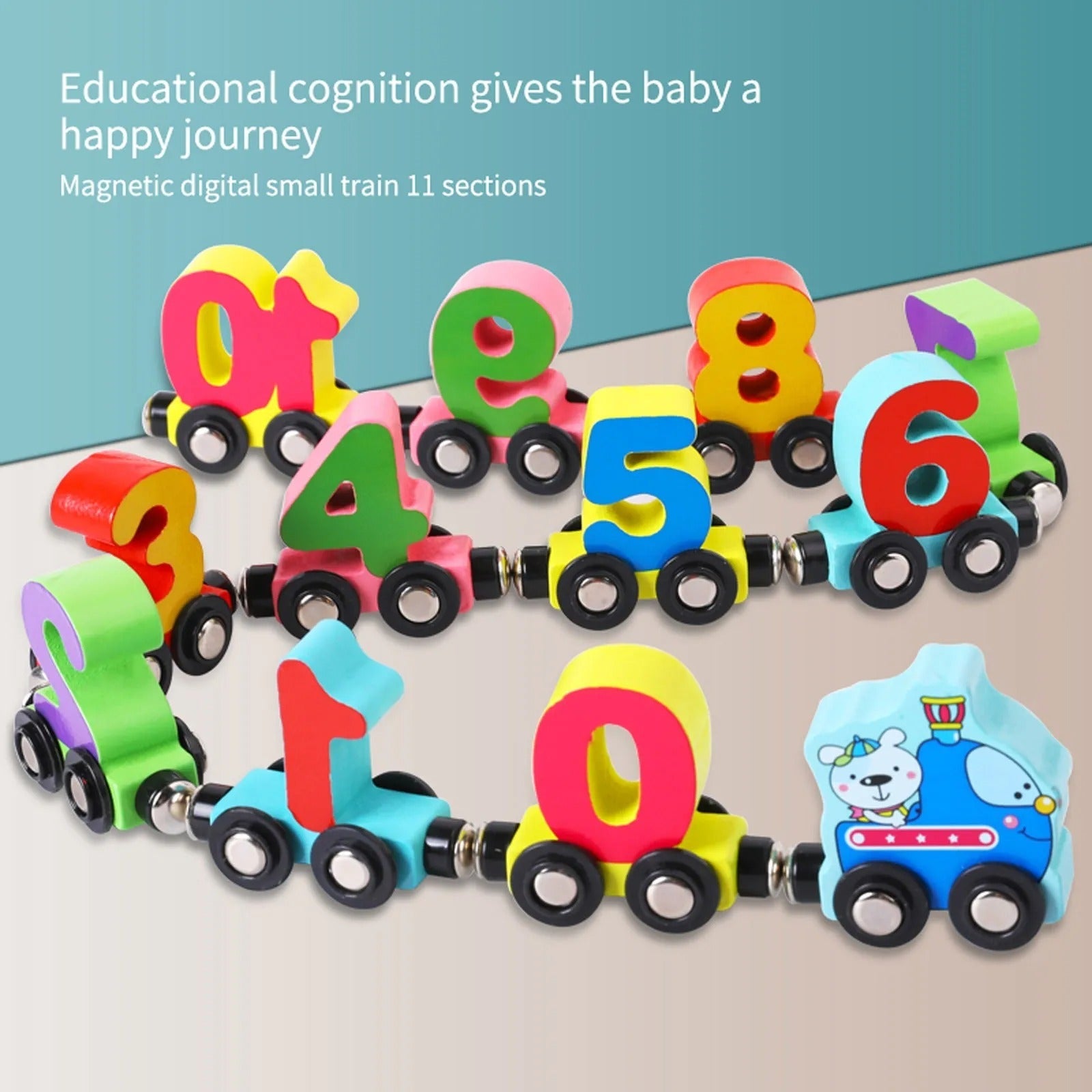 Wooden Digital Magnetic Number Train - MyLittleTales