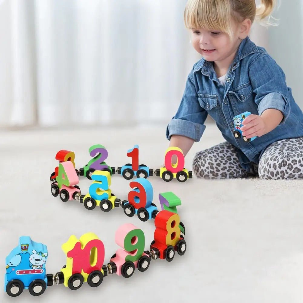 Wooden Digital Magnetic Number Train - MyLittleTales