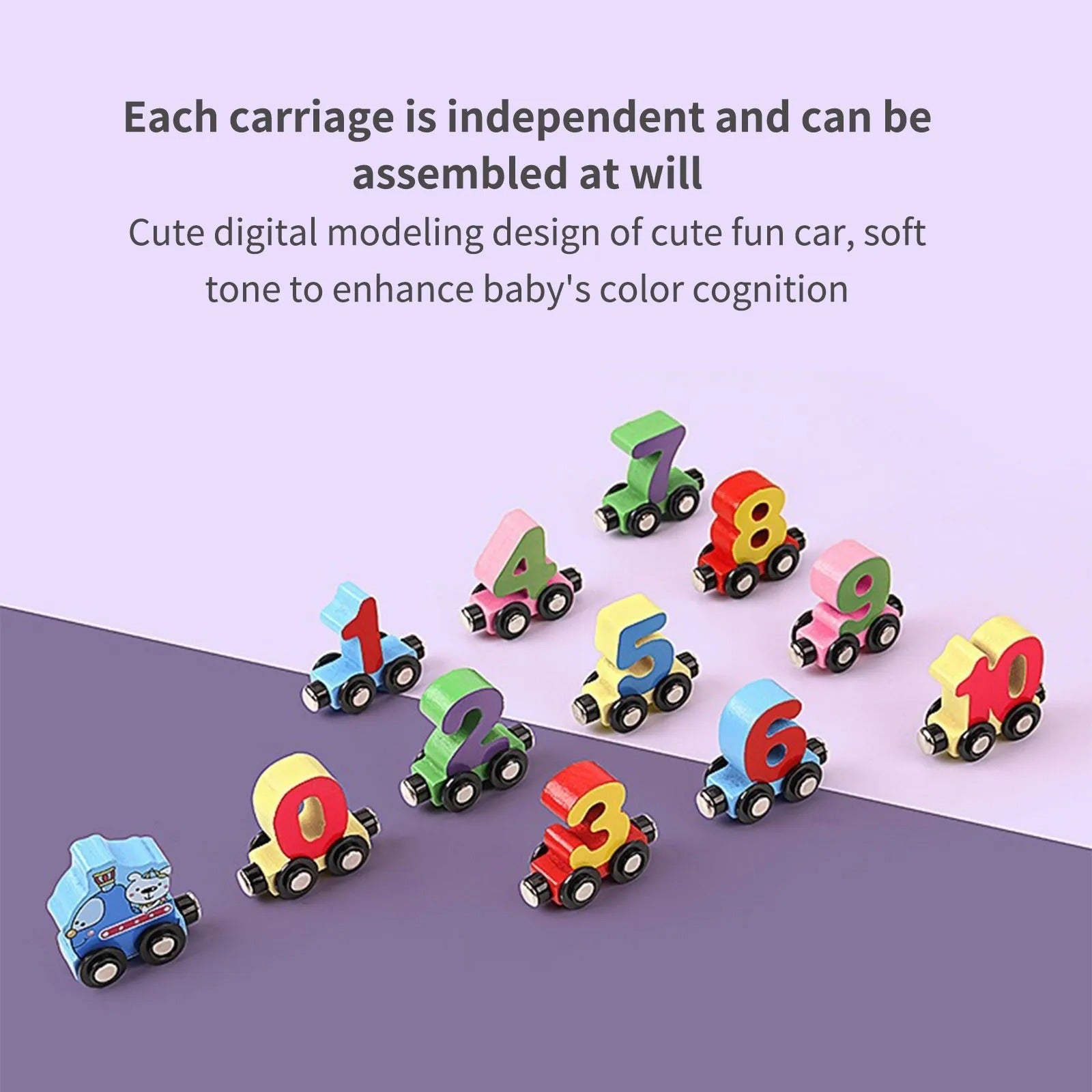 Wooden Digital Magnetic Number Train - MyLittleTales