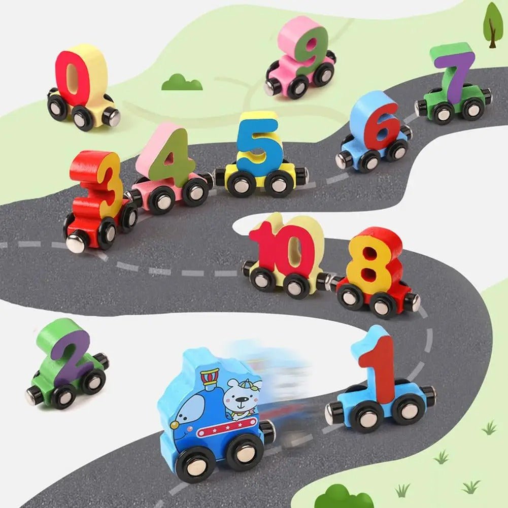 Wooden Digital Magnetic Number Train - MyLittleTales
