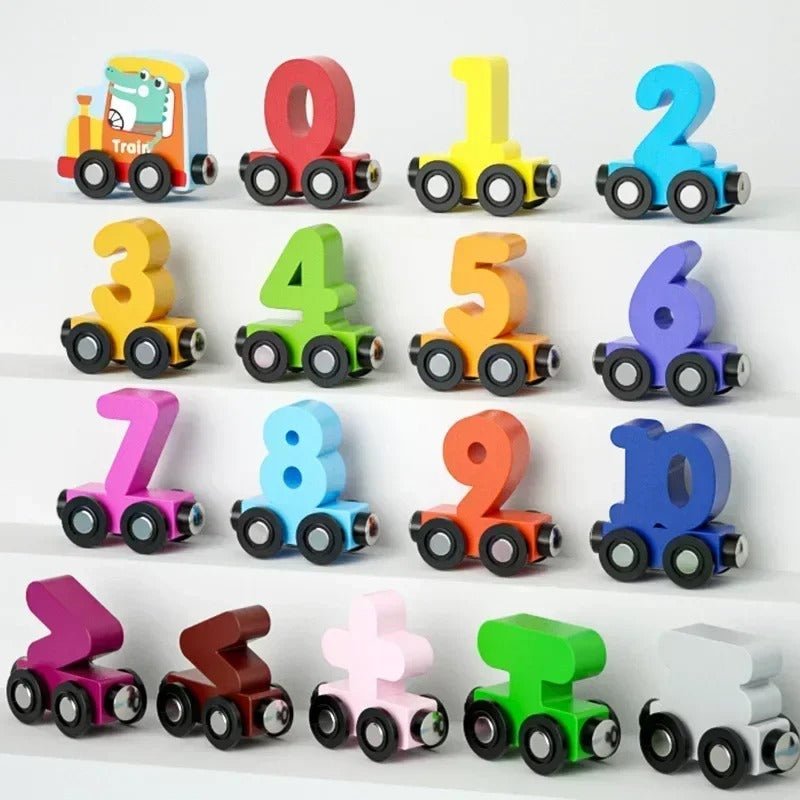 Wooden Digital Magnetic Number Train - MyLittleTales