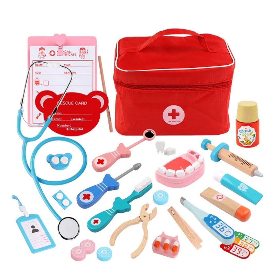 Wooden doctor kit with equipment - MyLittleTales