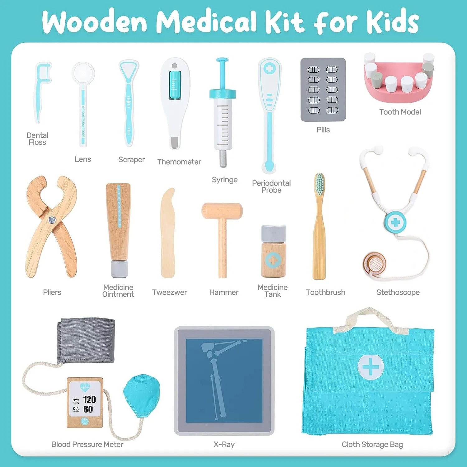 Wooden Doctor Toy Set Doctor on Call - MyLittleTales