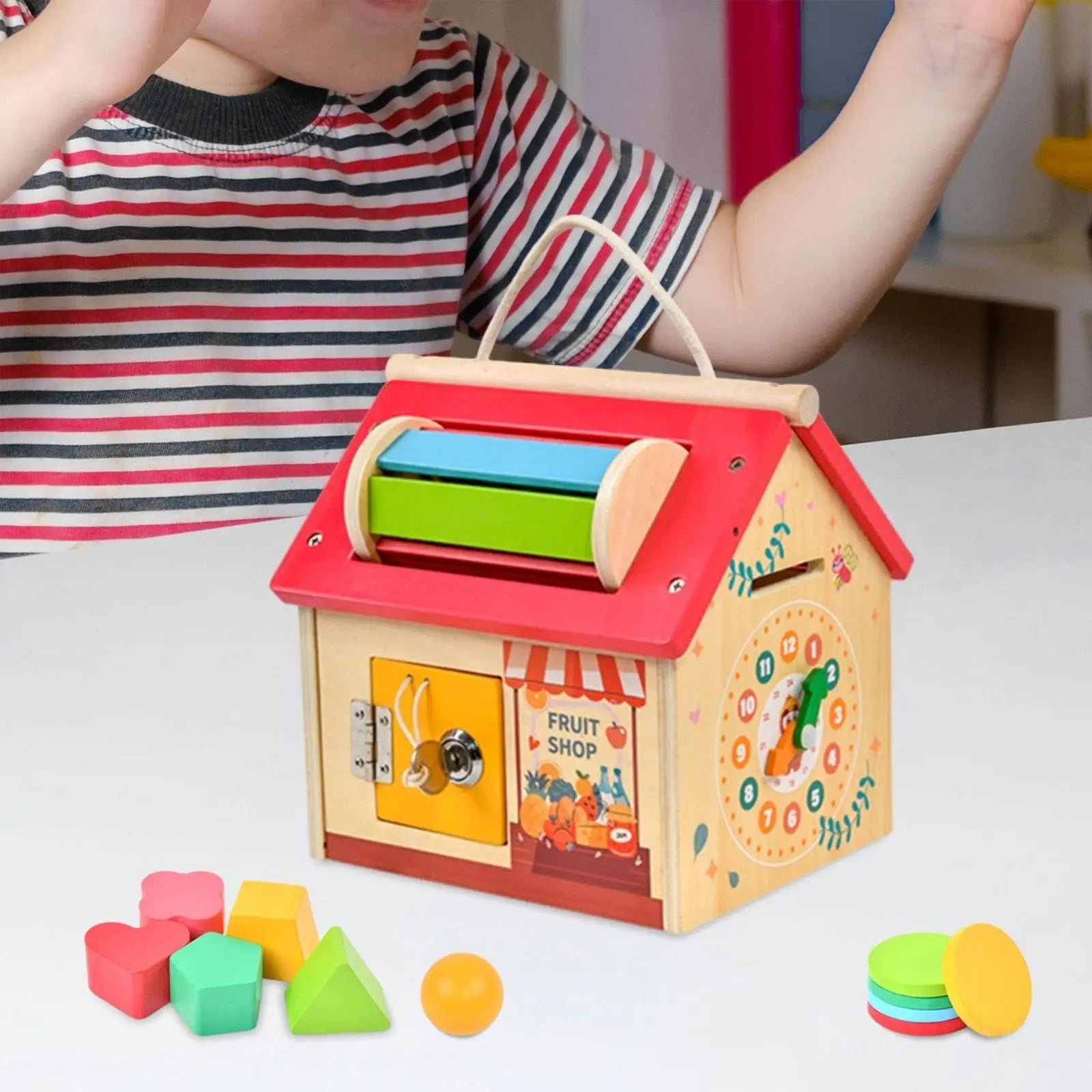 Wooden Educational Multi - functional Busy House - MyLittleTales
