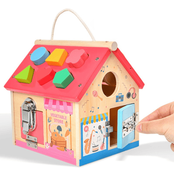 Wooden Educational Multi - functional Busy House - MyLittleTales