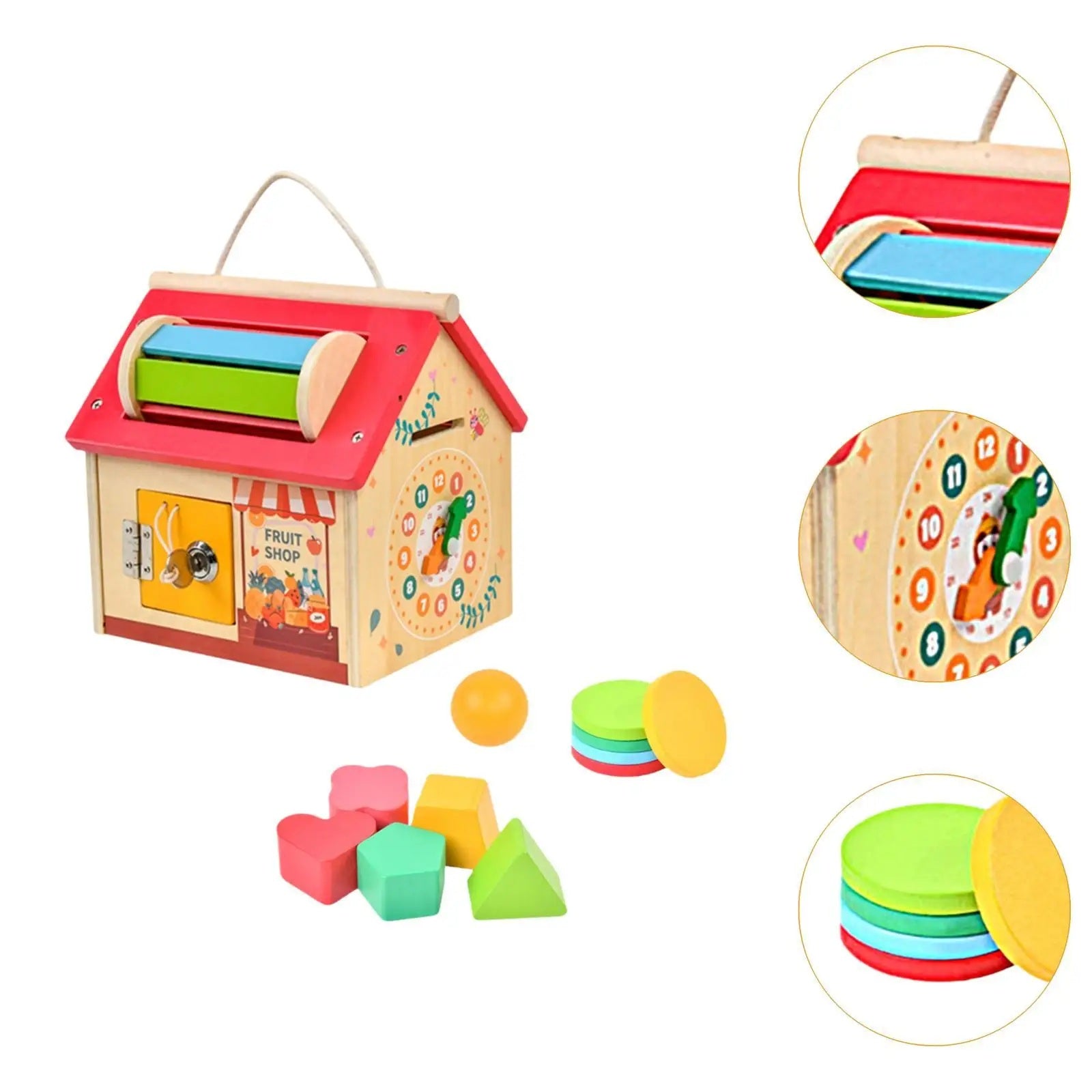 Wooden Educational Multi - functional Busy House - MyLittleTales