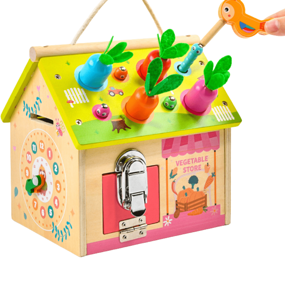 Wooden Educational Multi - functional Busy House - MyLittleTales