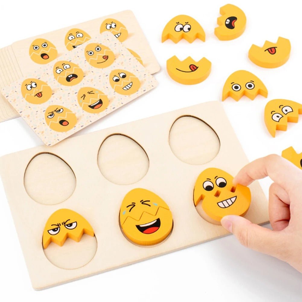 Wooden Egg Face Changing Matching Game - MyLittleTales