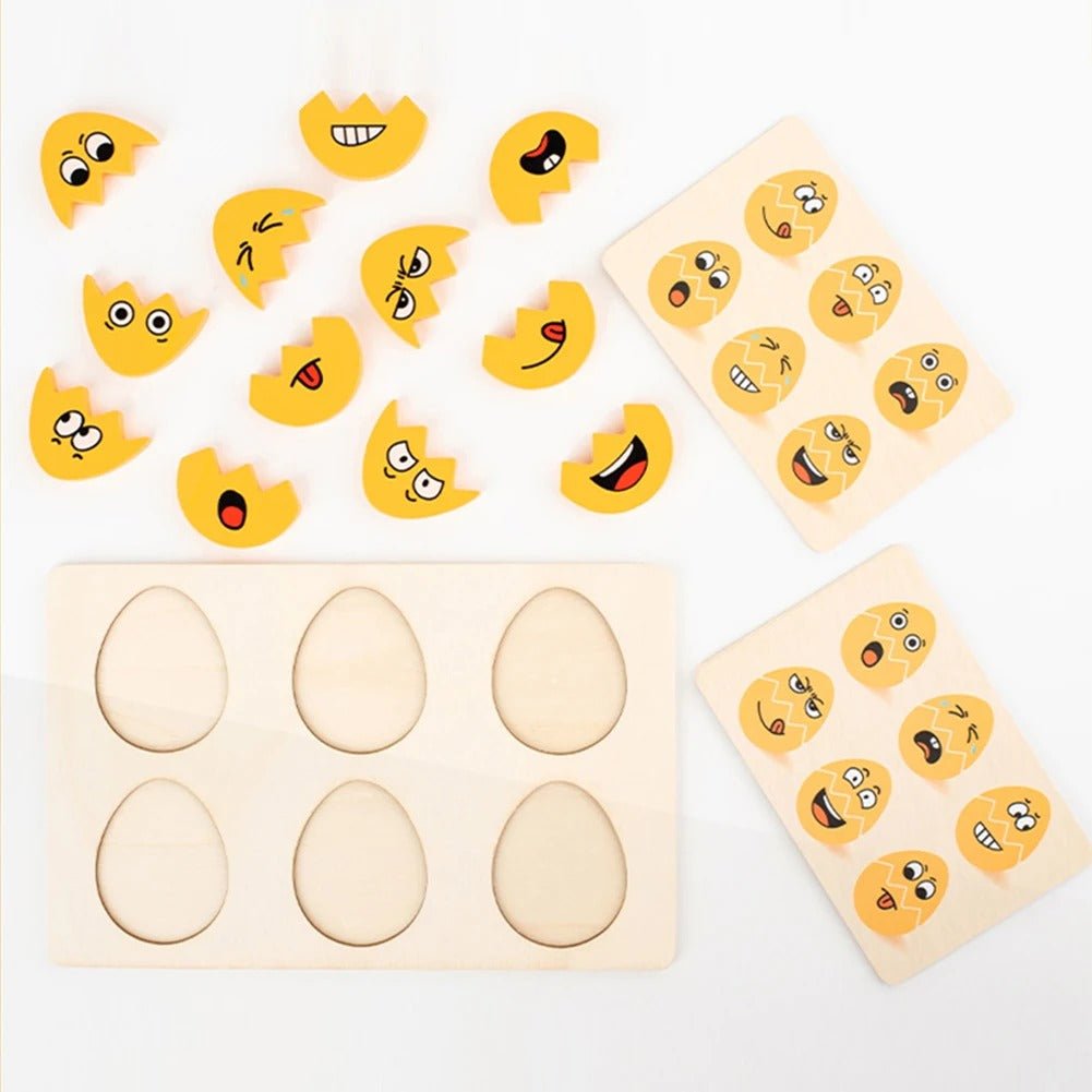 Wooden Egg Face Changing Matching Game - MyLittleTales