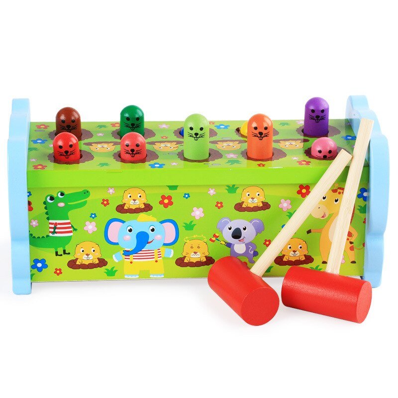 Wooden Elephant Hammer Pounding Toy | 10 Peg Hammer Beats Game toy - MyLittleTales