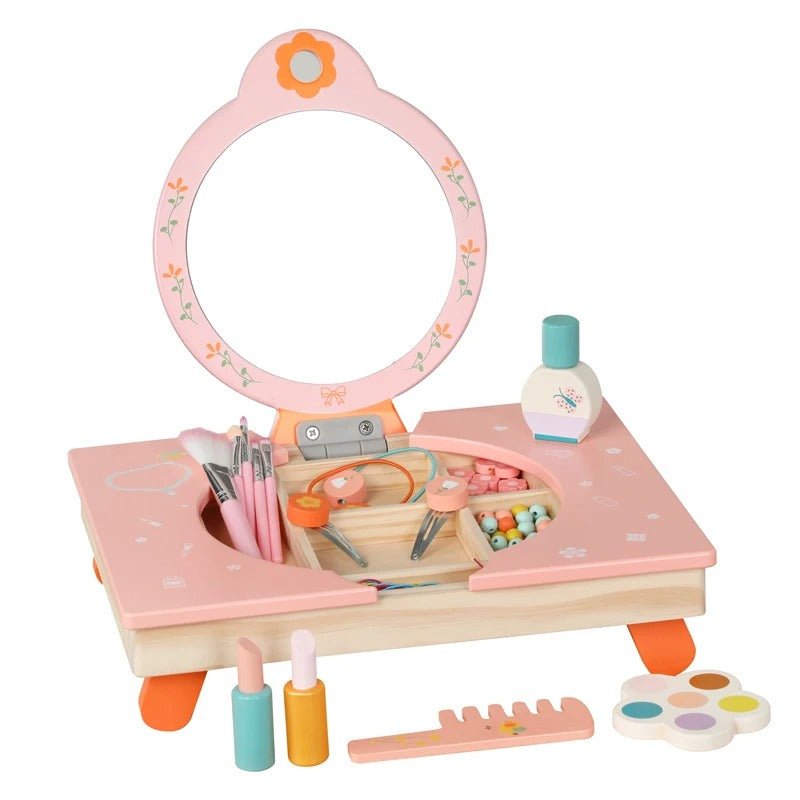 Wooden Folding Dresser Table, Make Up Pretend Play Toys for Girls - MyLittleTales