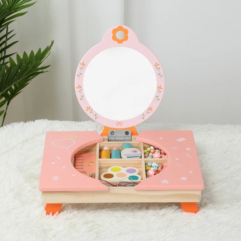 Wooden Folding Dresser Table, Make Up Pretend Play Toys for Girls - MyLittleTales