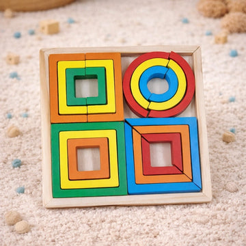 Wooden Geometric Block Puzzle 1 Set Random Design - MyLittleTales