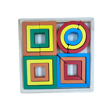 Wooden Geometric Block Puzzle 1 Set Random Design - MyLittleTales