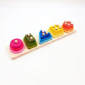 Wooden Geometric Shape Building Blocks Wooden Jigsaw Puzzle Color Matching Puzzle Shape Category Stack Toy Early Educational Toy - MyLittleTales