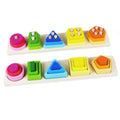 Wooden Geometric Shape Building Blocks Wooden Jigsaw Puzzle Color Matching Puzzle Shape Category Stack Toy Early Educational Toy - MyLittleTales