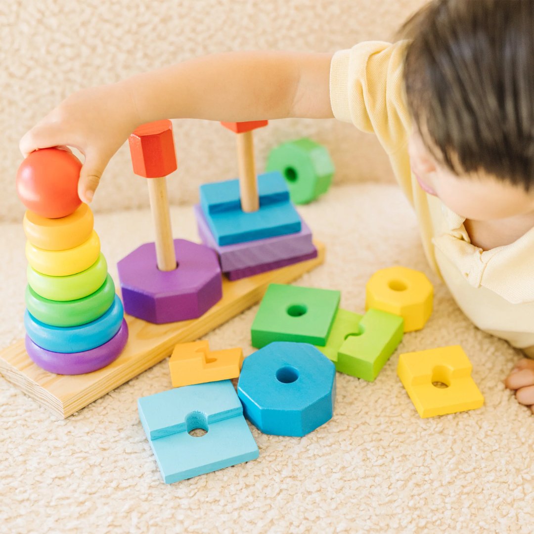 Wooden Geometric Stacker (Melissa and Doug) - MyLittleTales