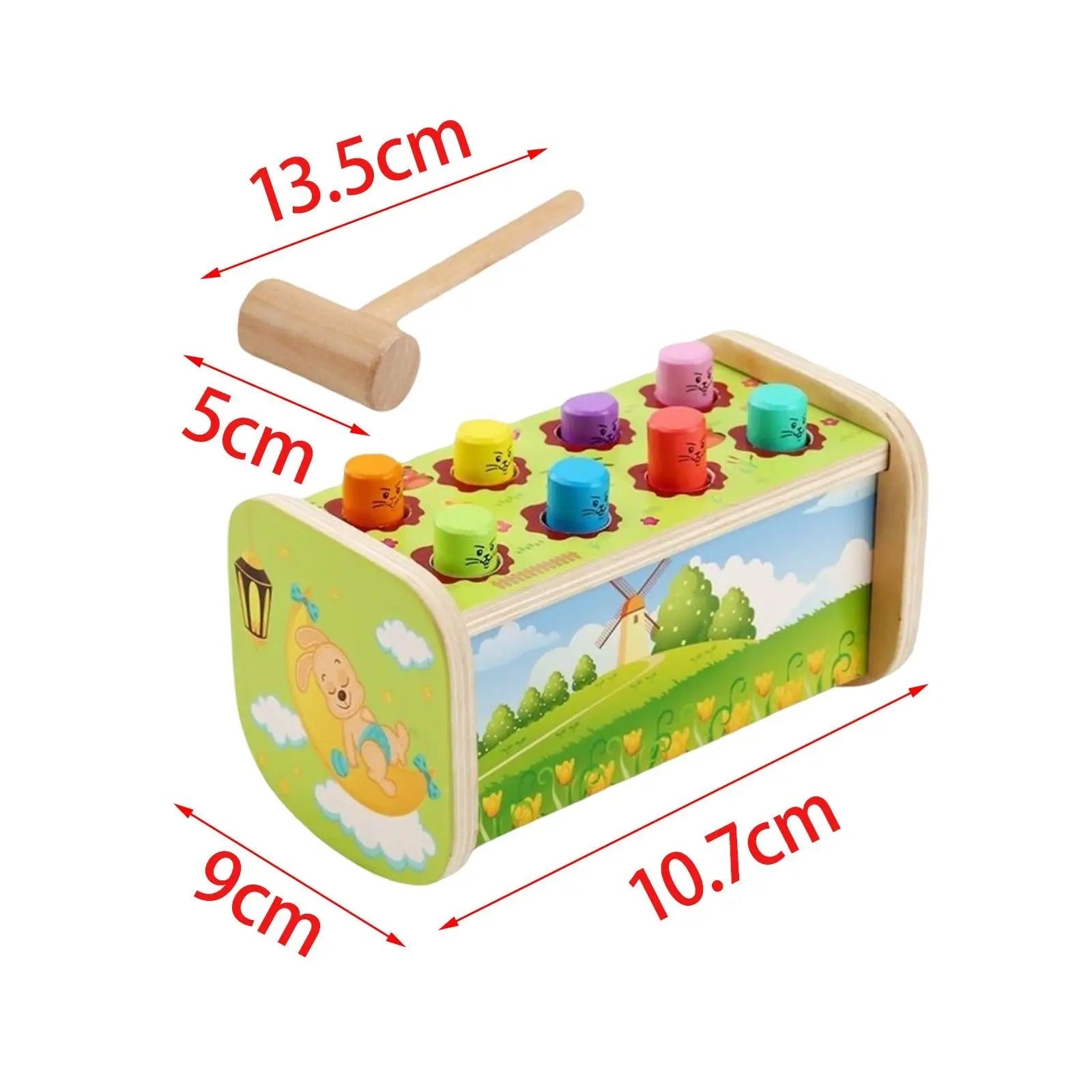 Wooden Hammer Beats Game | 8 Peg Swinging Hamster - MyLittleTales