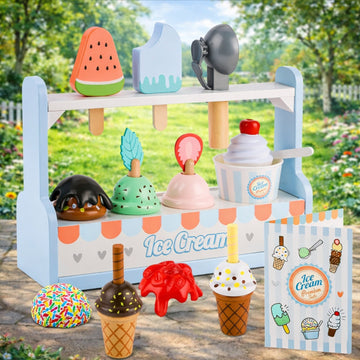 Wooden Ice cream counter | Wooden Ice Cream Shop for Kids - MyLittleTales
