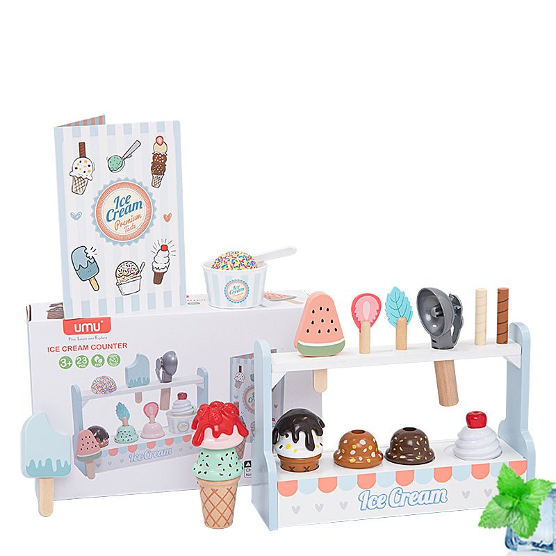 Wooden Ice cream counter | Wooden Ice Cream Shop for Kids - MyLittleTales