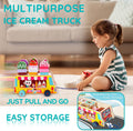 Wooden Ice Cream Truck | 28 pcs Magnetic Ice Cream Sweet Treats | Pretend Play Food & Accessories - MyLittleTales