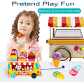 Wooden Ice Cream Truck | 28 pcs Magnetic Ice Cream Sweet Treats | Pretend Play Food & Accessories - MyLittleTales