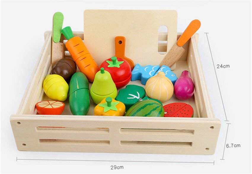 Wooden Magnetic Cutting Fruit & Vegetable Pretend Play Kitchen and Early Education - MyLittleTales